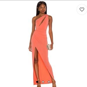 REVOLE x Michael Costello Parker Maxi Dress in Coral